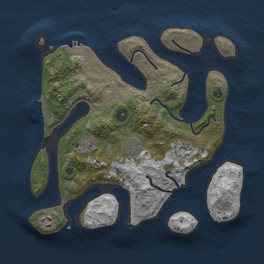 Rust Map: Procedural Map, Size: 3000, Seed: 367895495, 12 Monuments