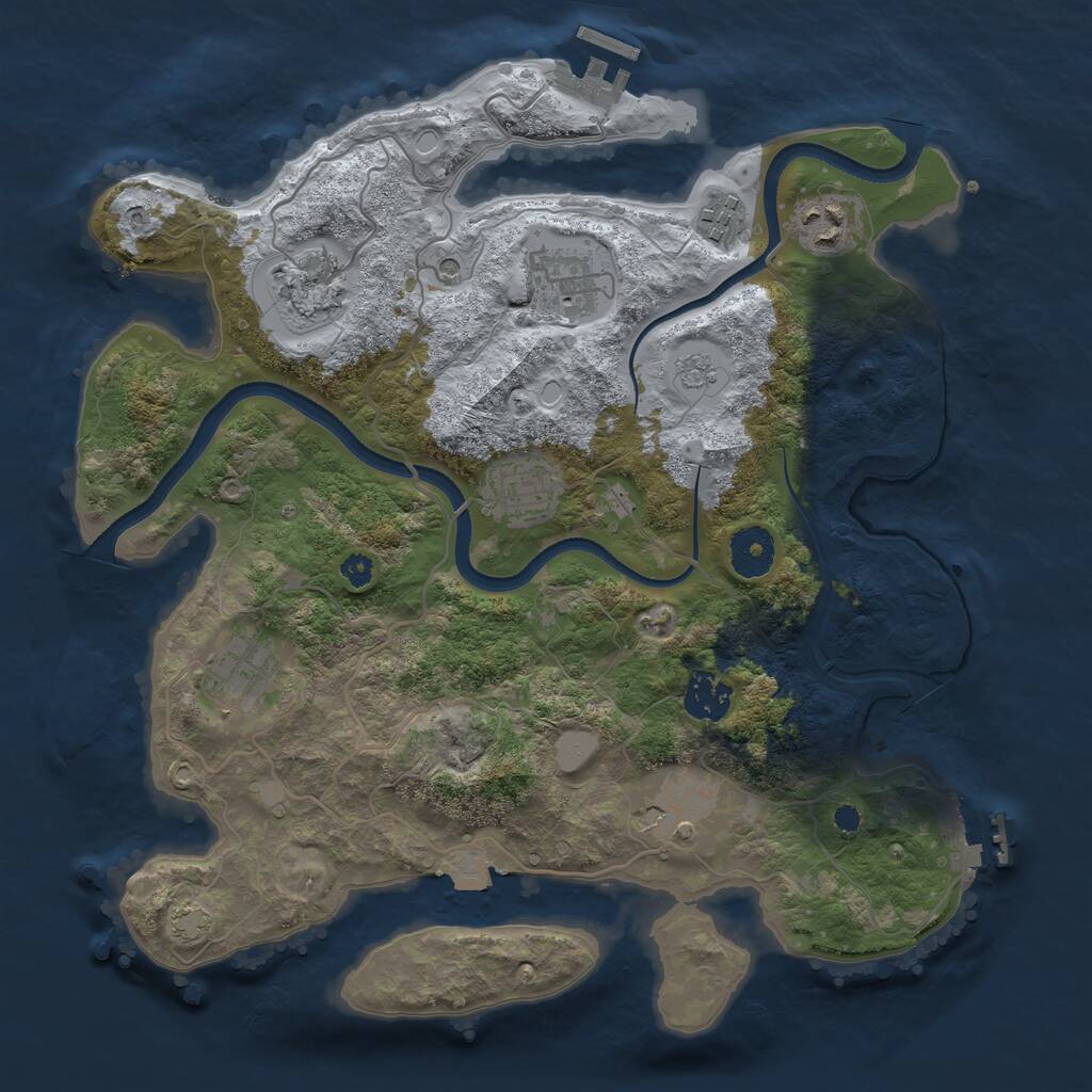 Rust Map: Procedural Map, Size: 3400, Seed: 431764048, 14 Monuments