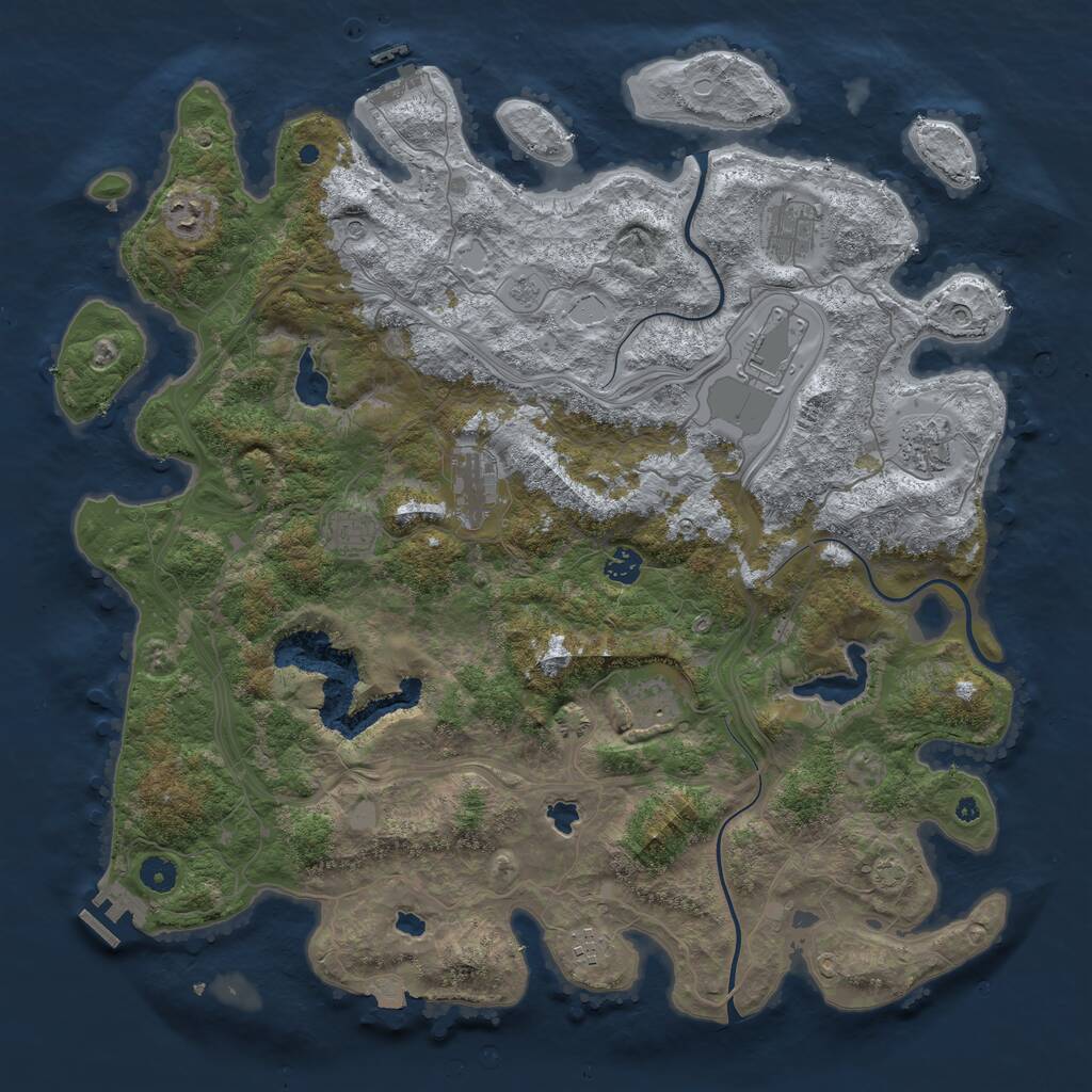 Rust Map: Procedural Map, Size: 4500, Seed: 717190841, 15 Monuments