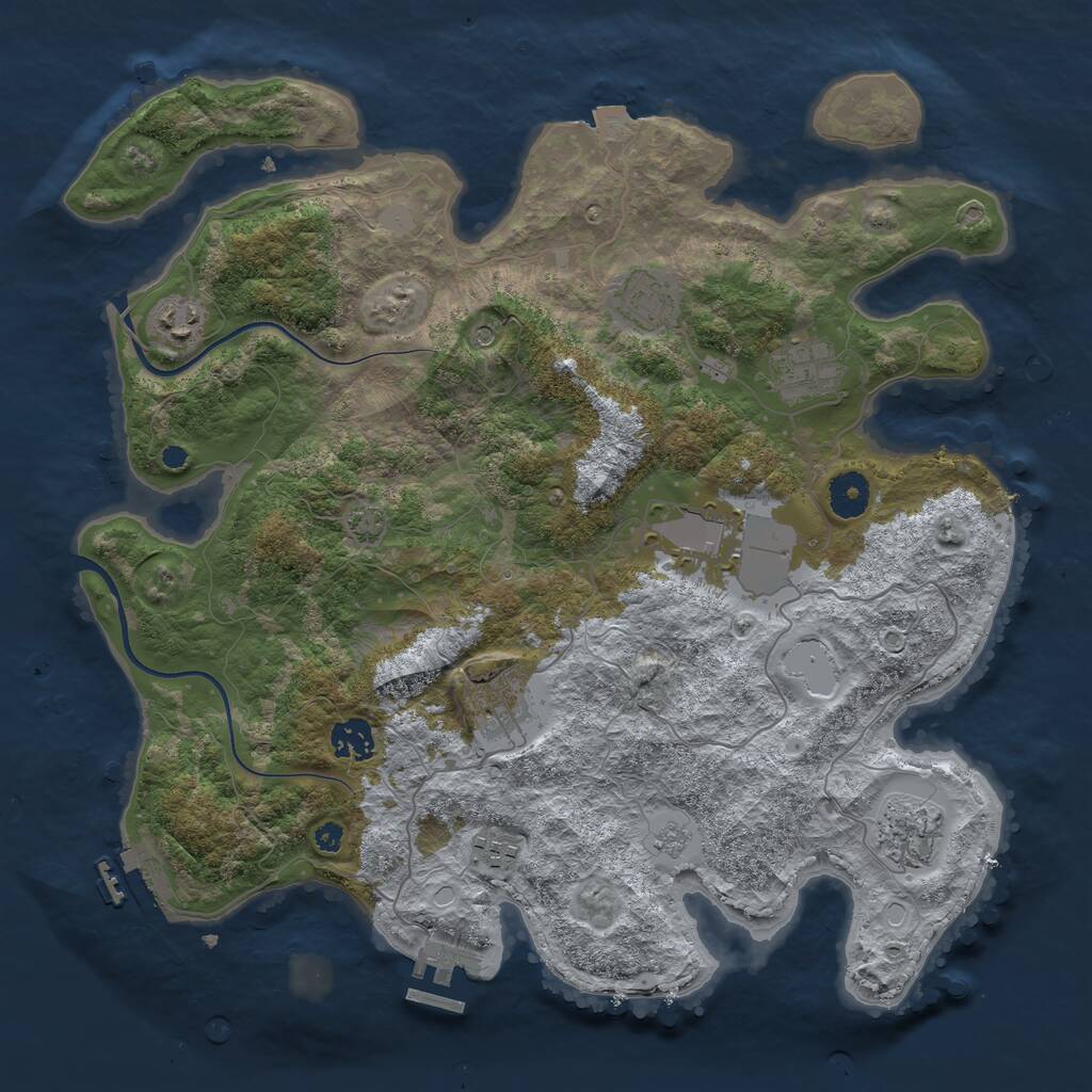 Rust Map: Procedural Map, Size: 3750, Seed: 238277491, 14 Monuments