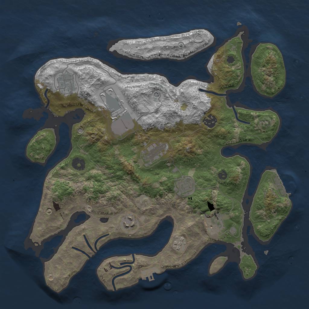 Rust Map: Procedural Map, Size: 3506, Seed: 19512, 16 Monuments