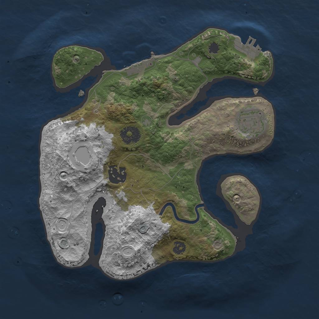 Rust Map: Procedural Map, Size: 2500, Seed: 45685, 9 Monuments