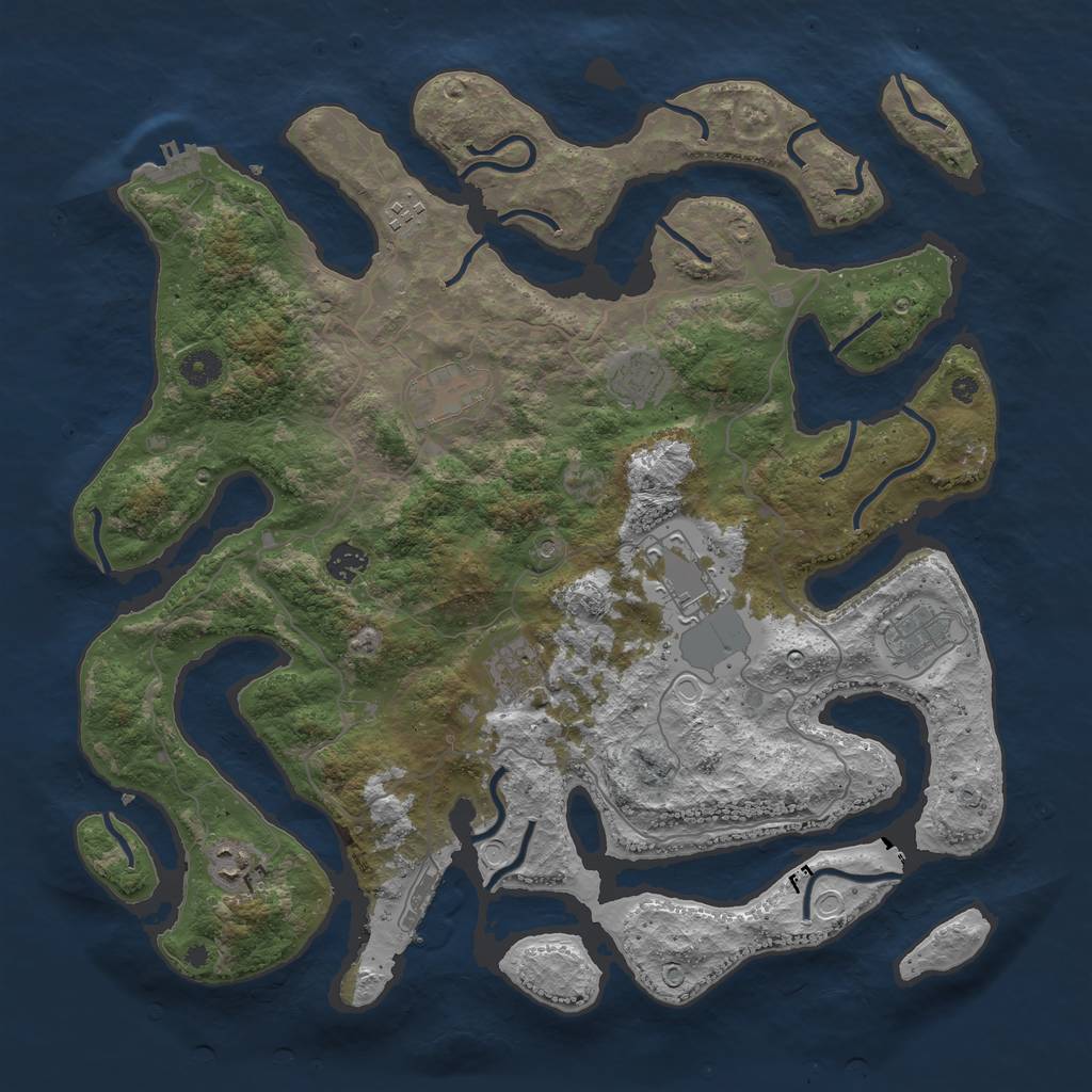 Rust Map: Procedural Map, Size: 4200, Seed: 3301337, 16 Monuments
