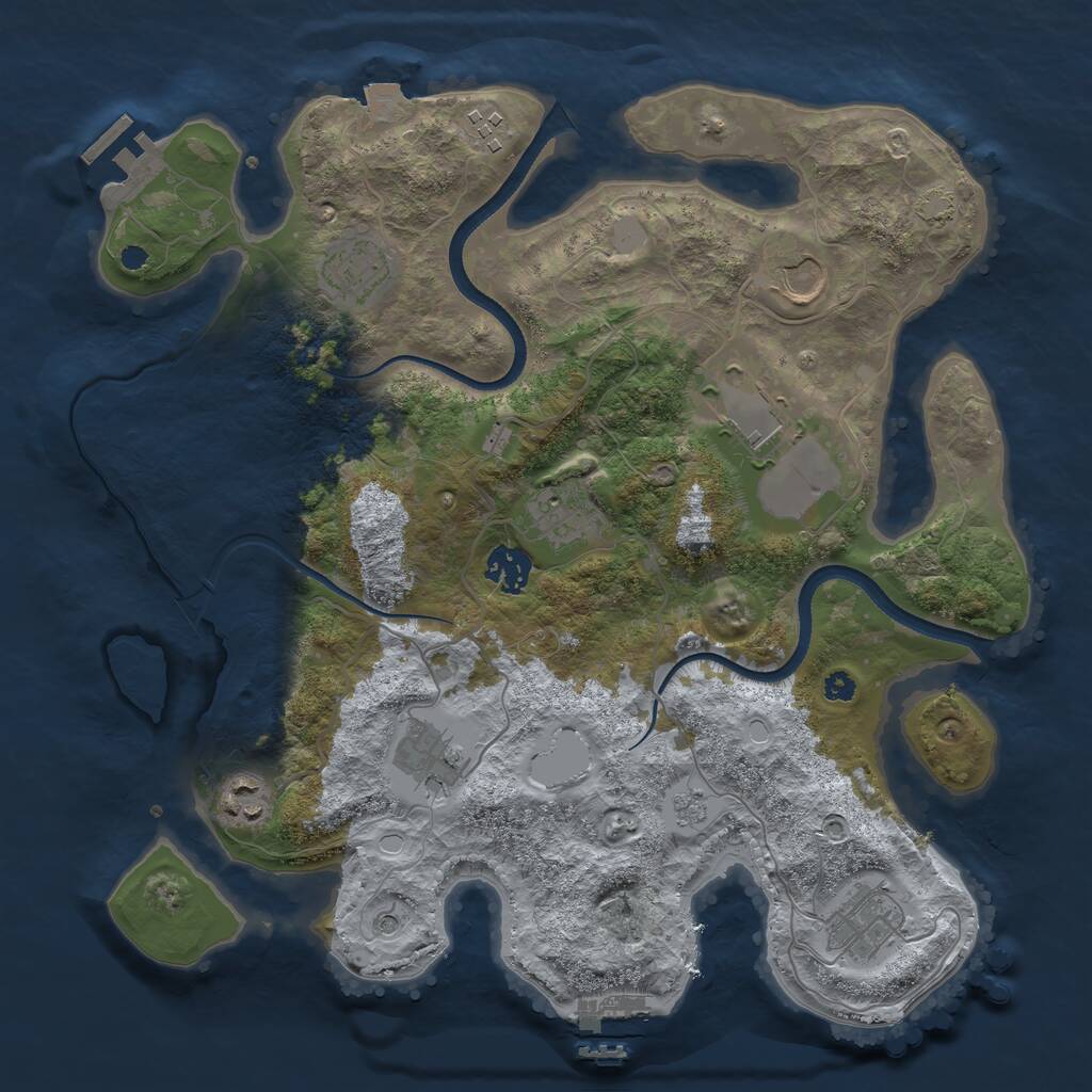 Rust Map: Procedural Map, Size: 3502, Seed: 29764255, 15 Monuments