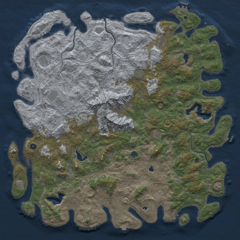 Rust Map: Procedural Map, Size: 6000, Seed: 723197, 17 Monuments
