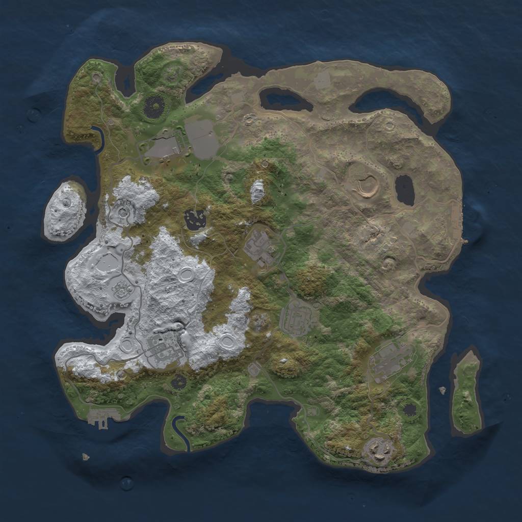 Rust Map: Procedural Map, Size: 3500, Seed: 577771921, 17 Monuments