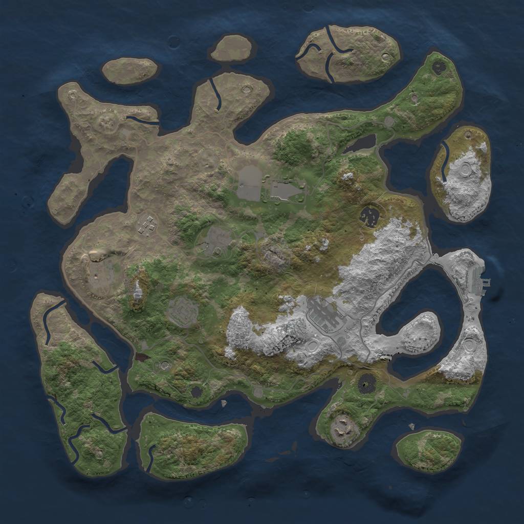 Rust Map: Procedural Map, Size: 4000, Seed: 498274558, 15 Monuments