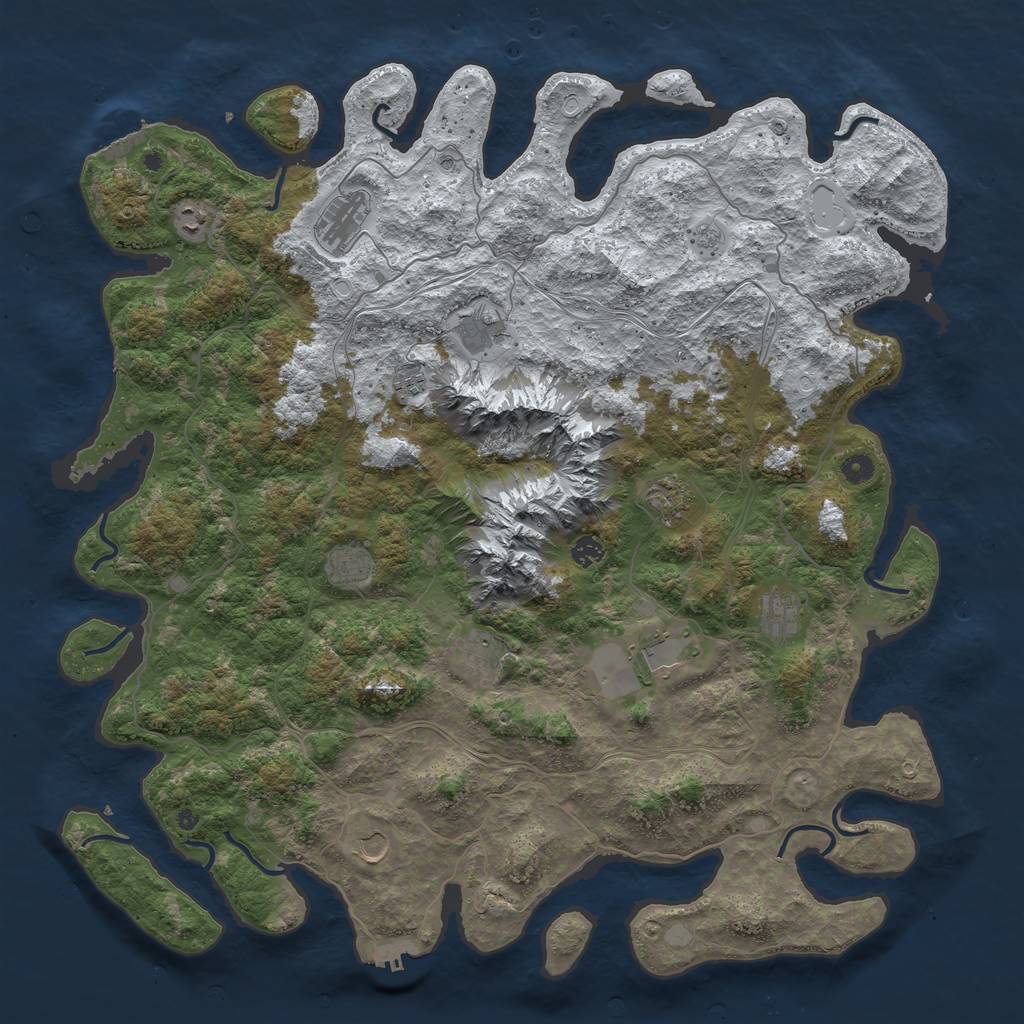 Rust Map: Procedural Map, Size: 5000, Seed: 793193, 20 Monuments