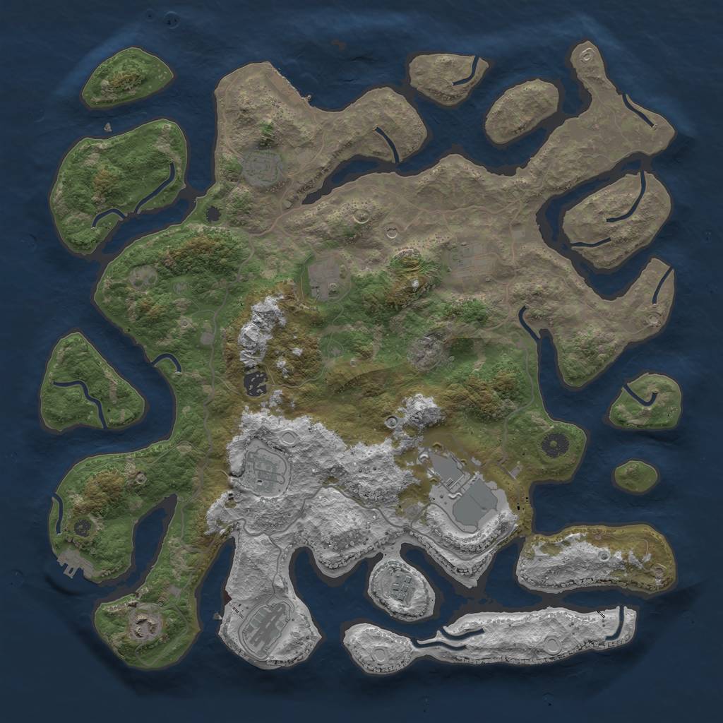 Rust Map: Procedural Map, Size: 4250, Seed: 352606, 17 Monuments
