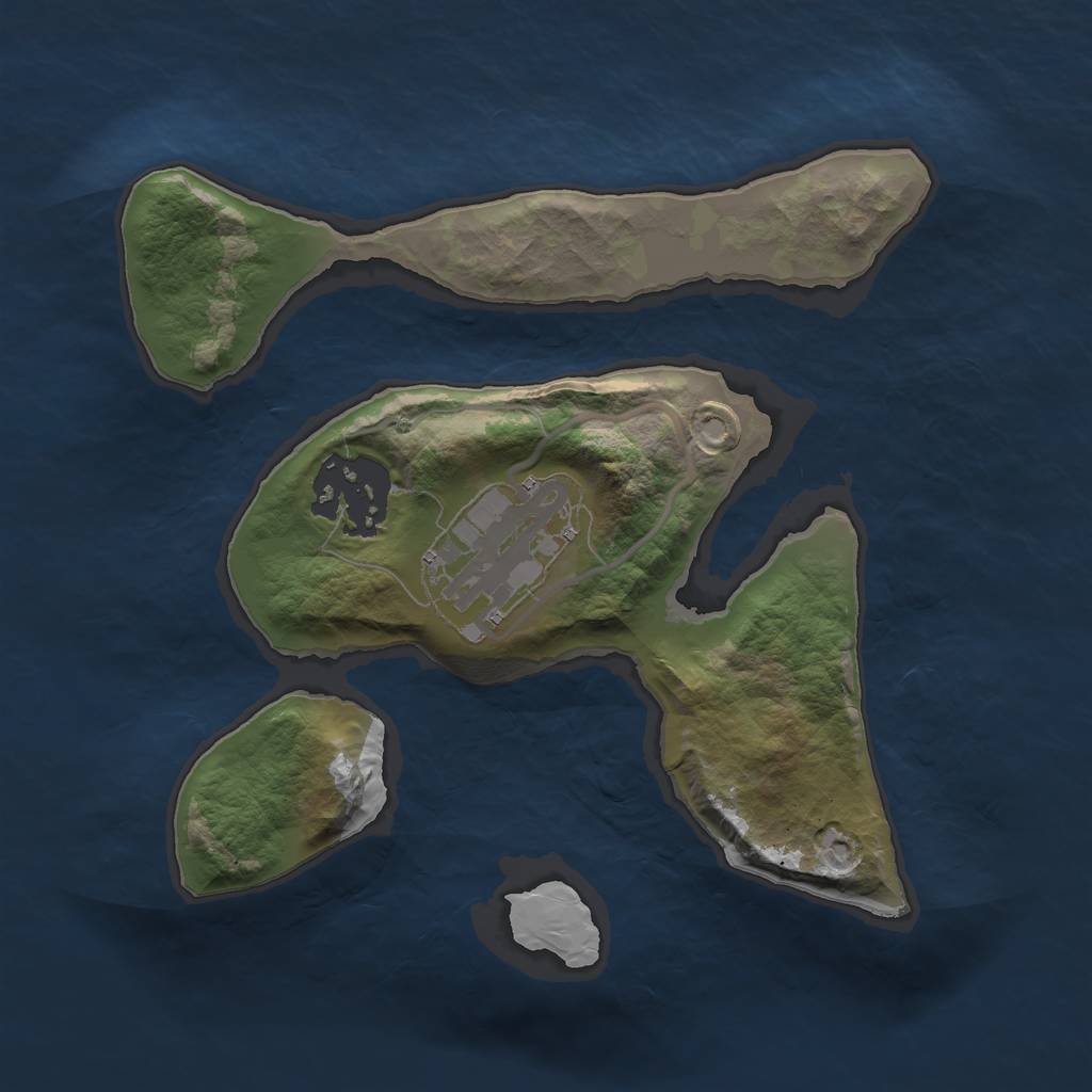 Rust Map: Barren, Size: 2000, Seed: 999, 4 Monuments