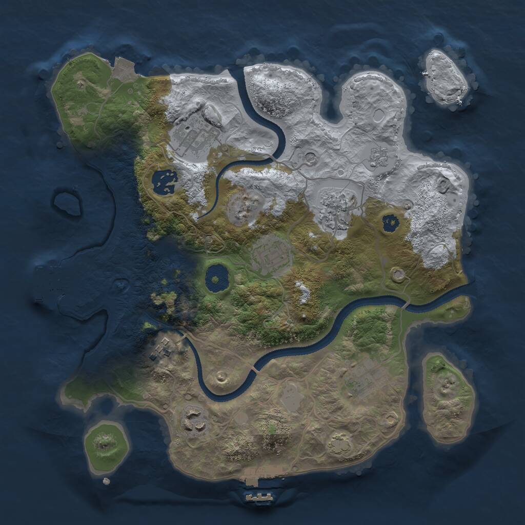 Rust Map: Procedural Map, Size: 3000, Seed: 765943, 13 Monuments