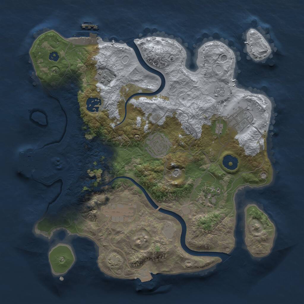 Rust Map: Procedural Map, Size: 3000, Seed: 765943, 12 Monuments