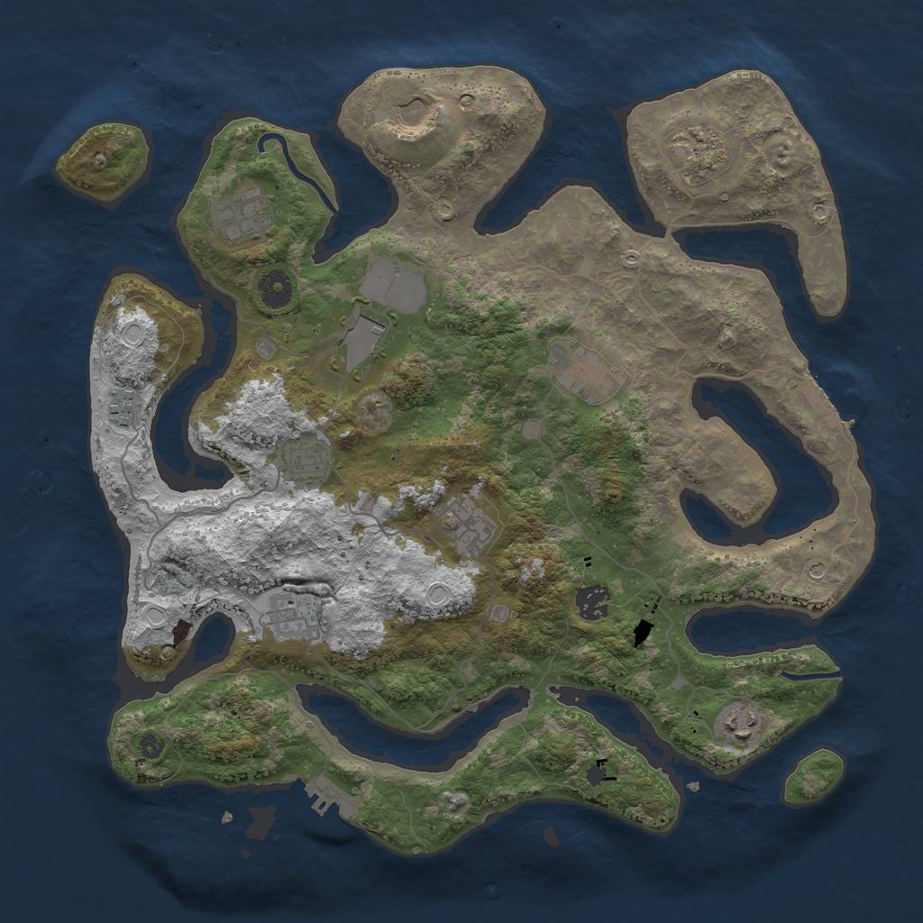 Rust Map: Procedural Map, Size: 3850, Seed: 1637986176, 19 Monuments