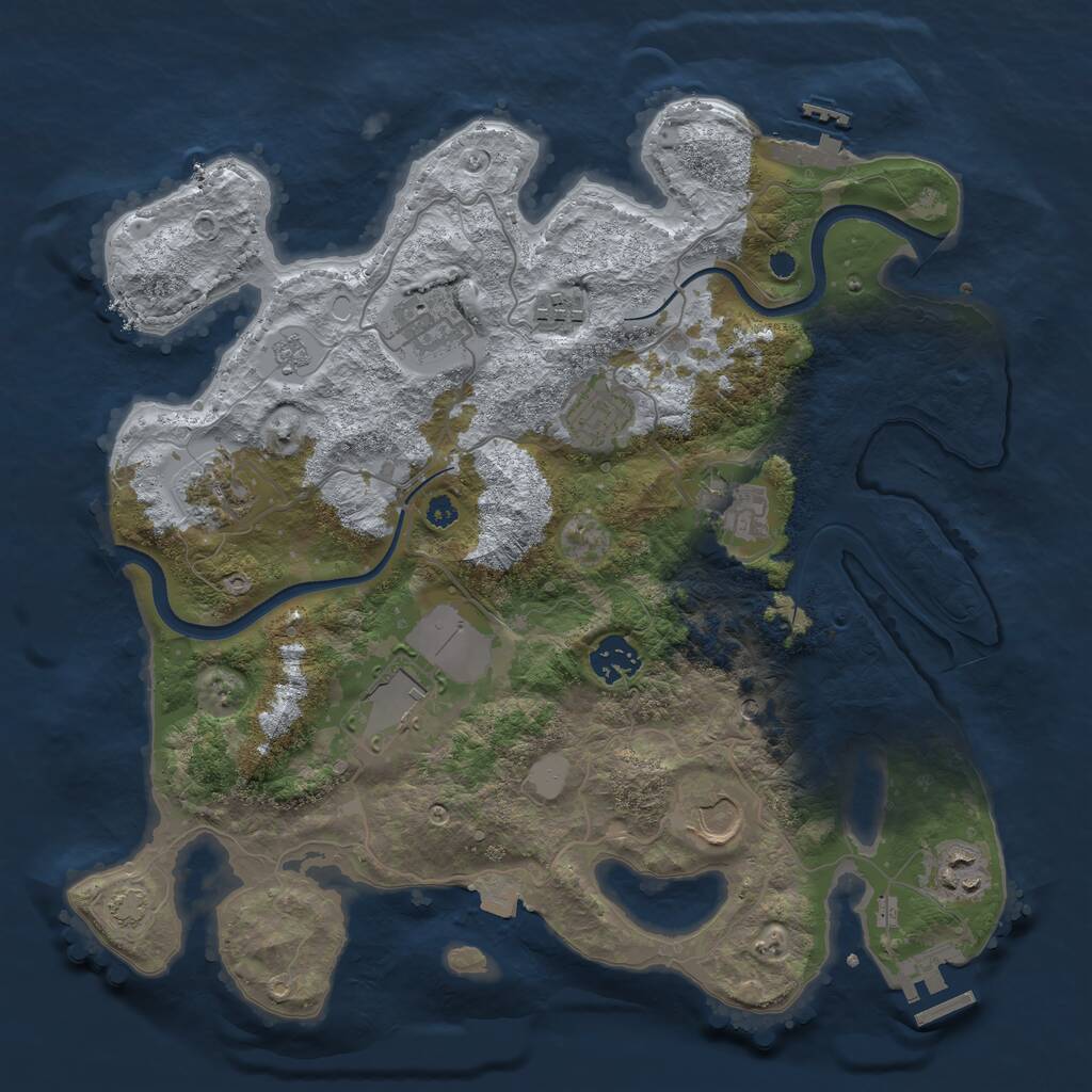 Rust Map: Procedural Map, Size: 3500, Seed: 89701530, 15 Monuments