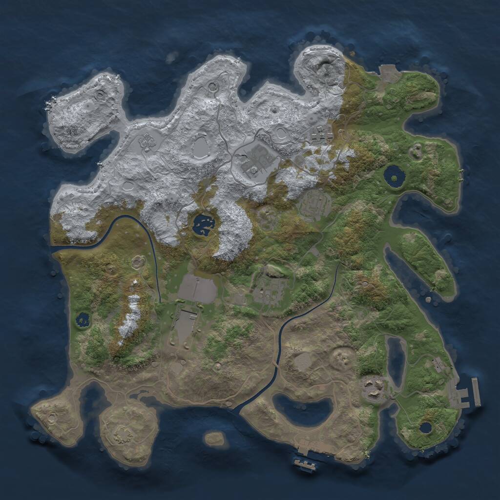 Rust Map: Procedural Map, Size: 3500, Seed: 89701530, 13 Monuments