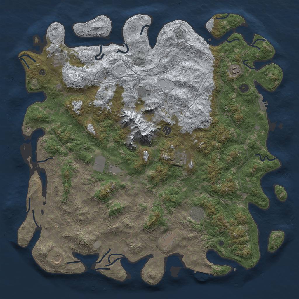 Rust Map: Procedural Map, Size: 5000, Seed: 561253, 19 Monuments