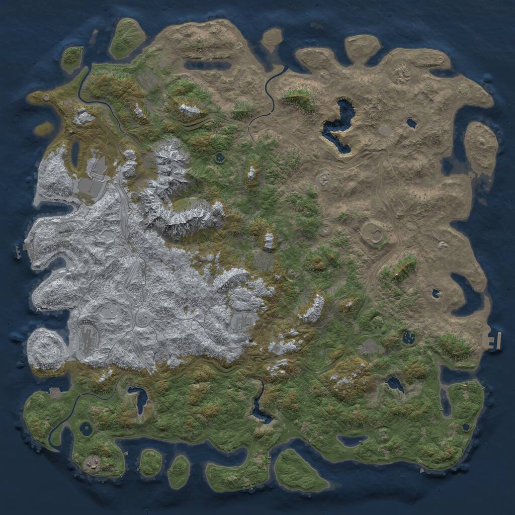 Rust Map: Procedural Map, Size: 6000, Seed: 87877442, 17 Monuments