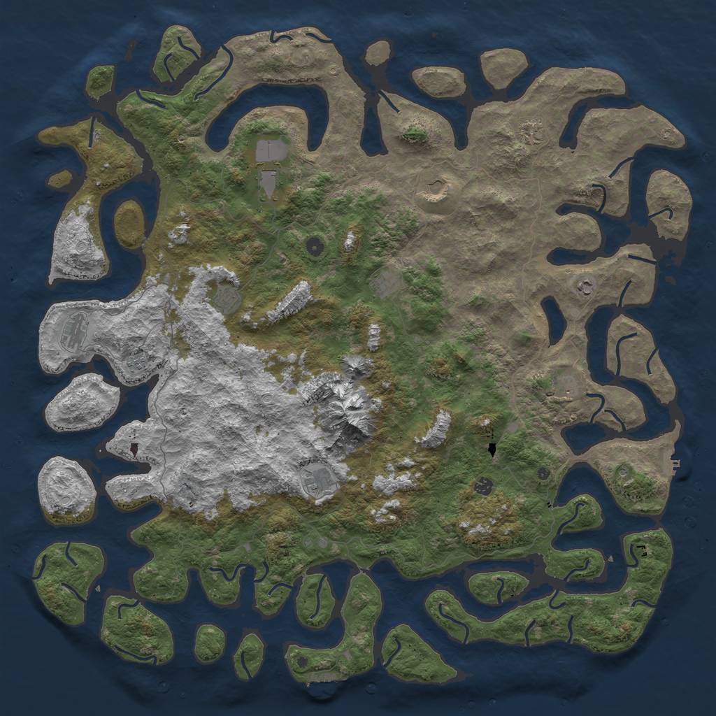 Rust Map: Procedural Map, Size: 6000, Seed: 87877442, 19 Monuments