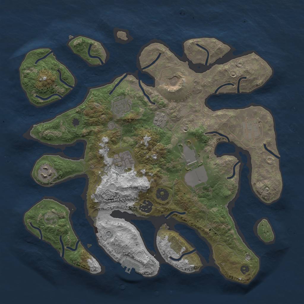 Rust Map: Procedural Map, Size: 3500, Seed: 131208, 15 Monuments