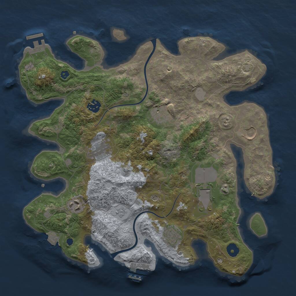 Rust Map: Procedural Map, Size: 3500, Seed: 131208, 13 Monuments