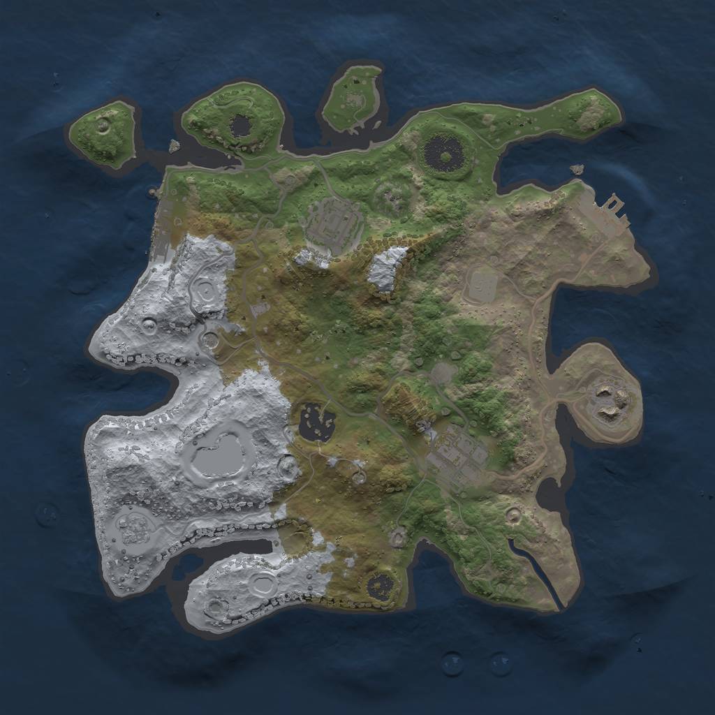 Rust Map: Procedural Map, Size: 2800, Seed: 2139198367, 11 Monuments