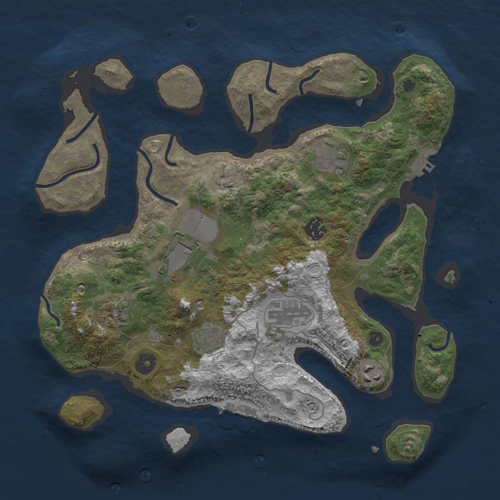 Rust Map: Procedural Map, Size: 3500, Seed: 349861838, 15 Monuments