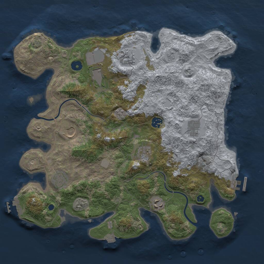 Rust Map: Procedural Map, Size: 3700, Seed: 6711, 15 Monuments