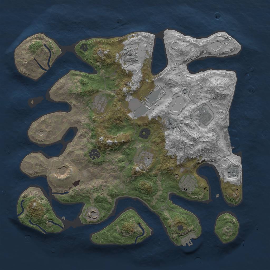 Rust Map: Procedural Map, Size: 3700, Seed: 6711, 18 Monuments