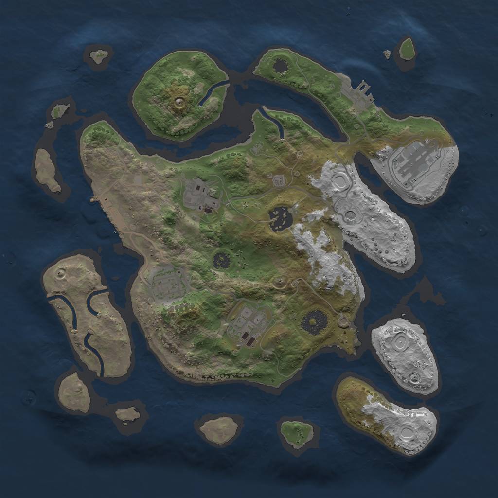 Rust Map: Procedural Map, Size: 3000, Seed: 33962264, 13 Monuments