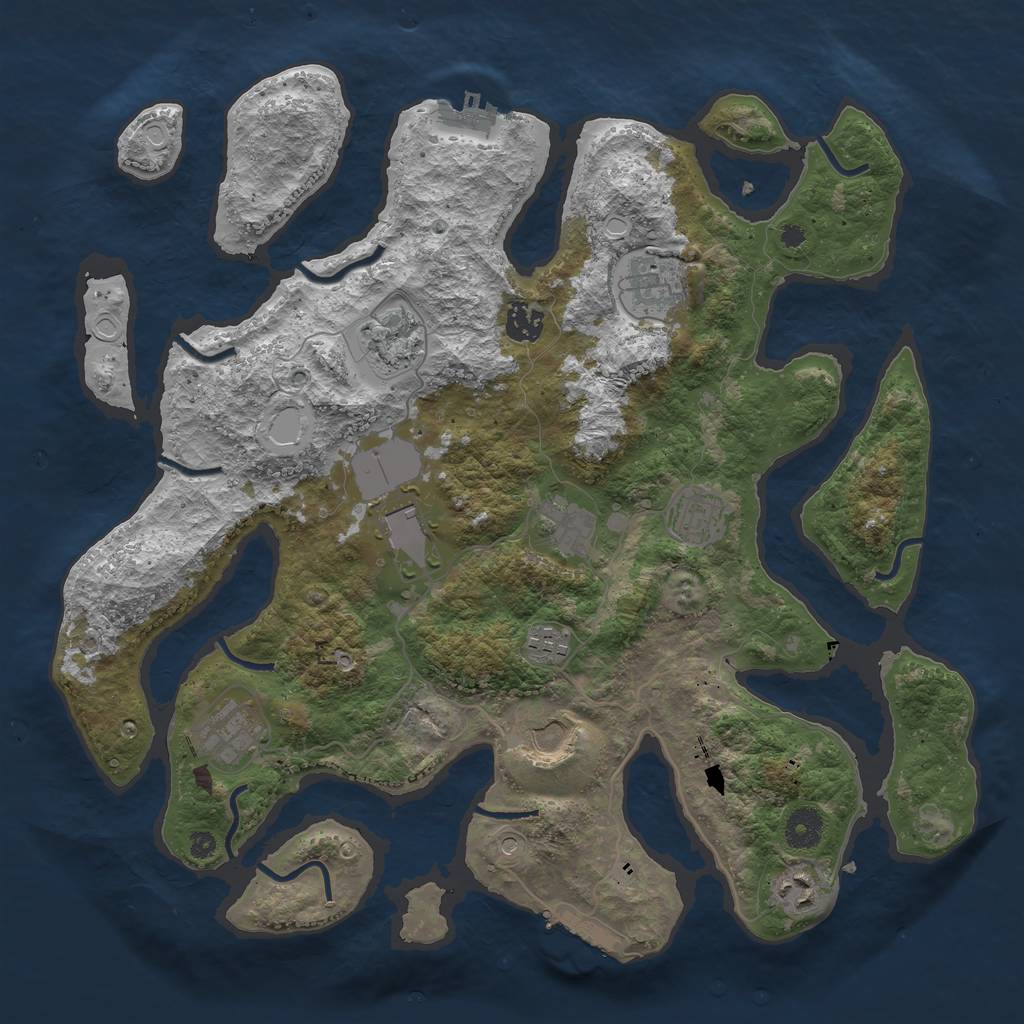 Rust Map: Procedural Map, Size: 3875, Seed: 978770022, 18 Monuments