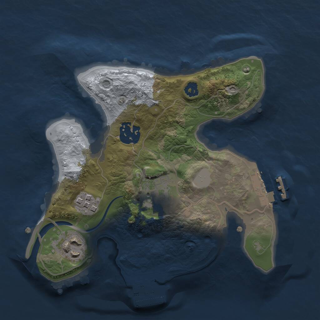 Rust Map: Procedural Map, Size: 2200, Seed: 645142406, 7 Monuments