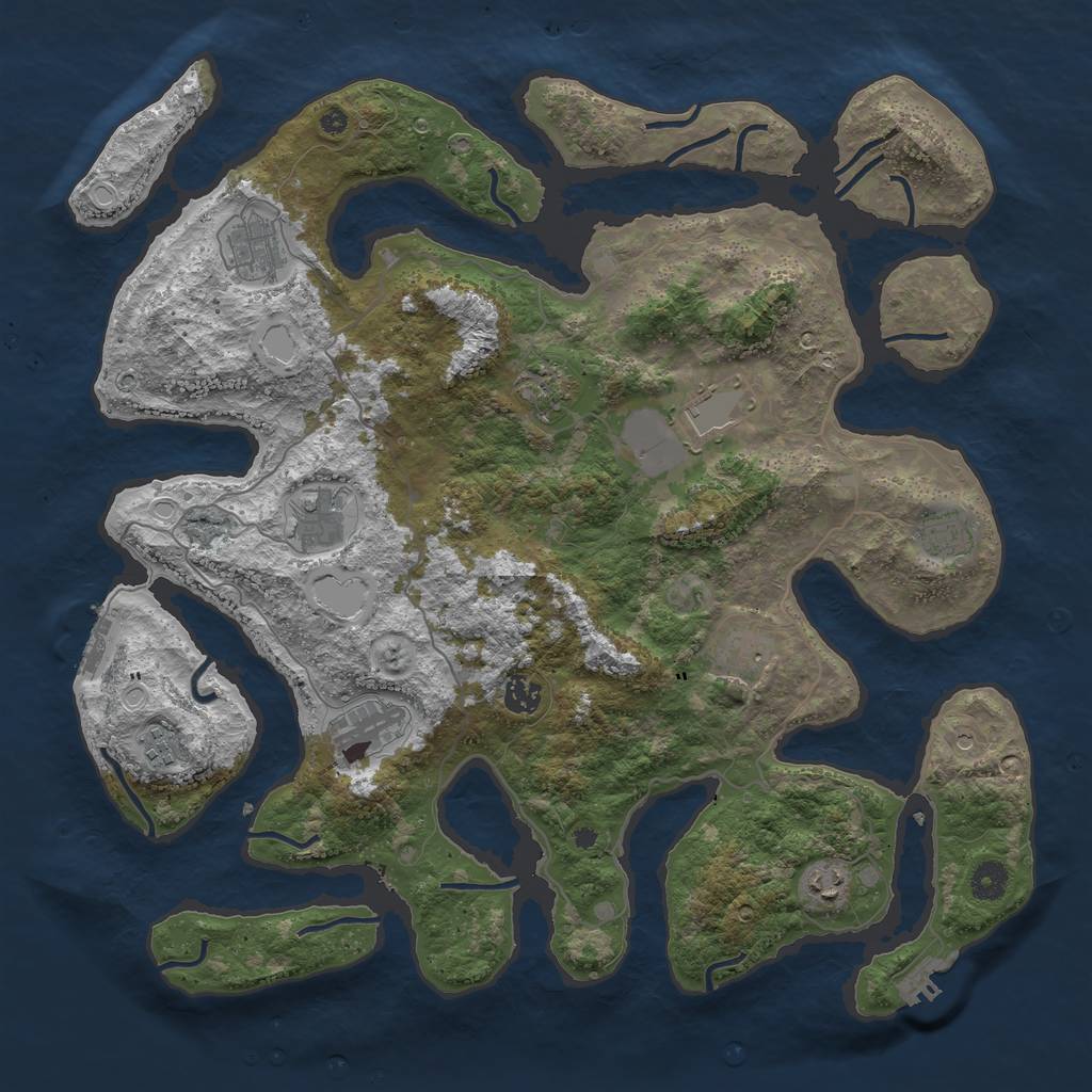 Rust Map: Procedural Map, Size: 4250, Seed: 453101222, 18 Monuments