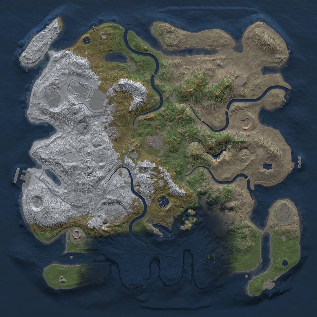 Rust Map: Procedural Map, Size: 4250, Seed: 453101222, 16 Monuments