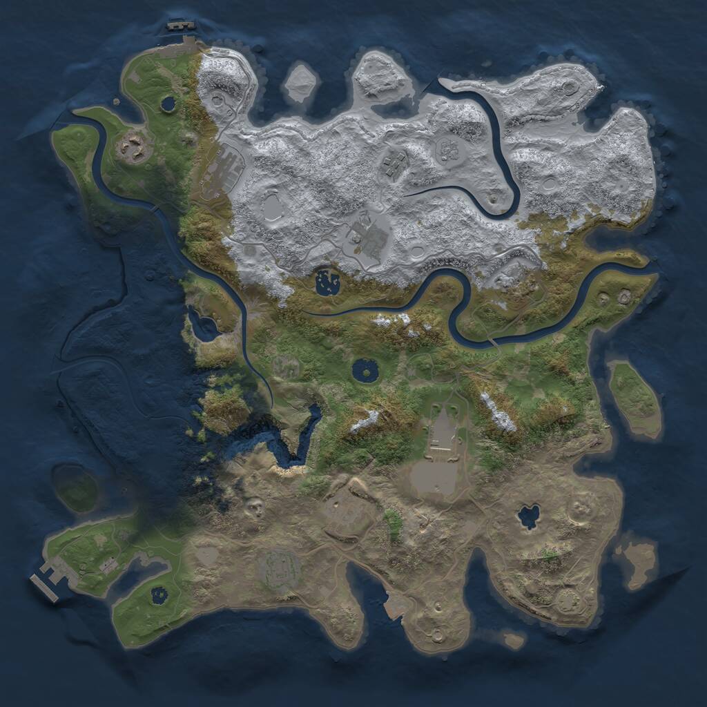 Rust Map: Procedural Map, Size: 4100, Seed: 133, 15 Monuments