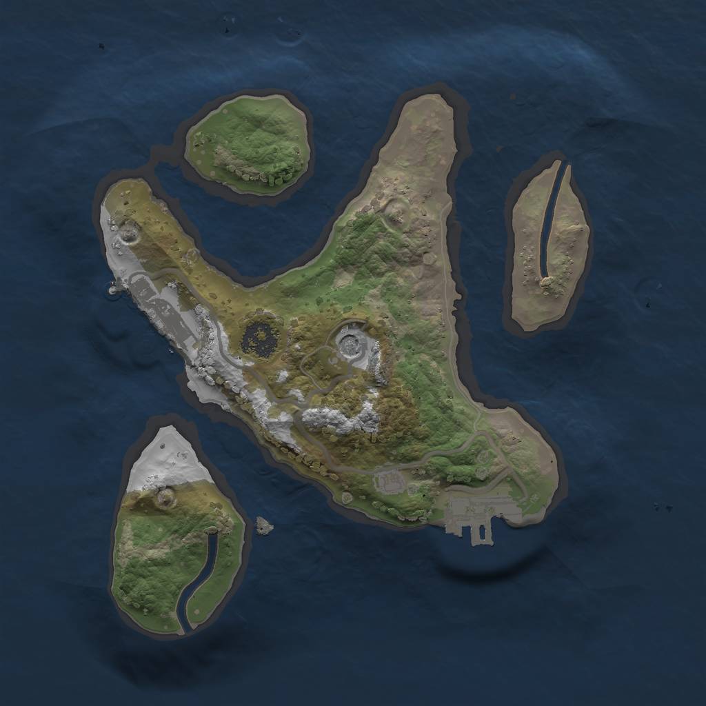 Rust Map: Procedural Map, Size: 2000, Seed: 35413, 8 Monuments