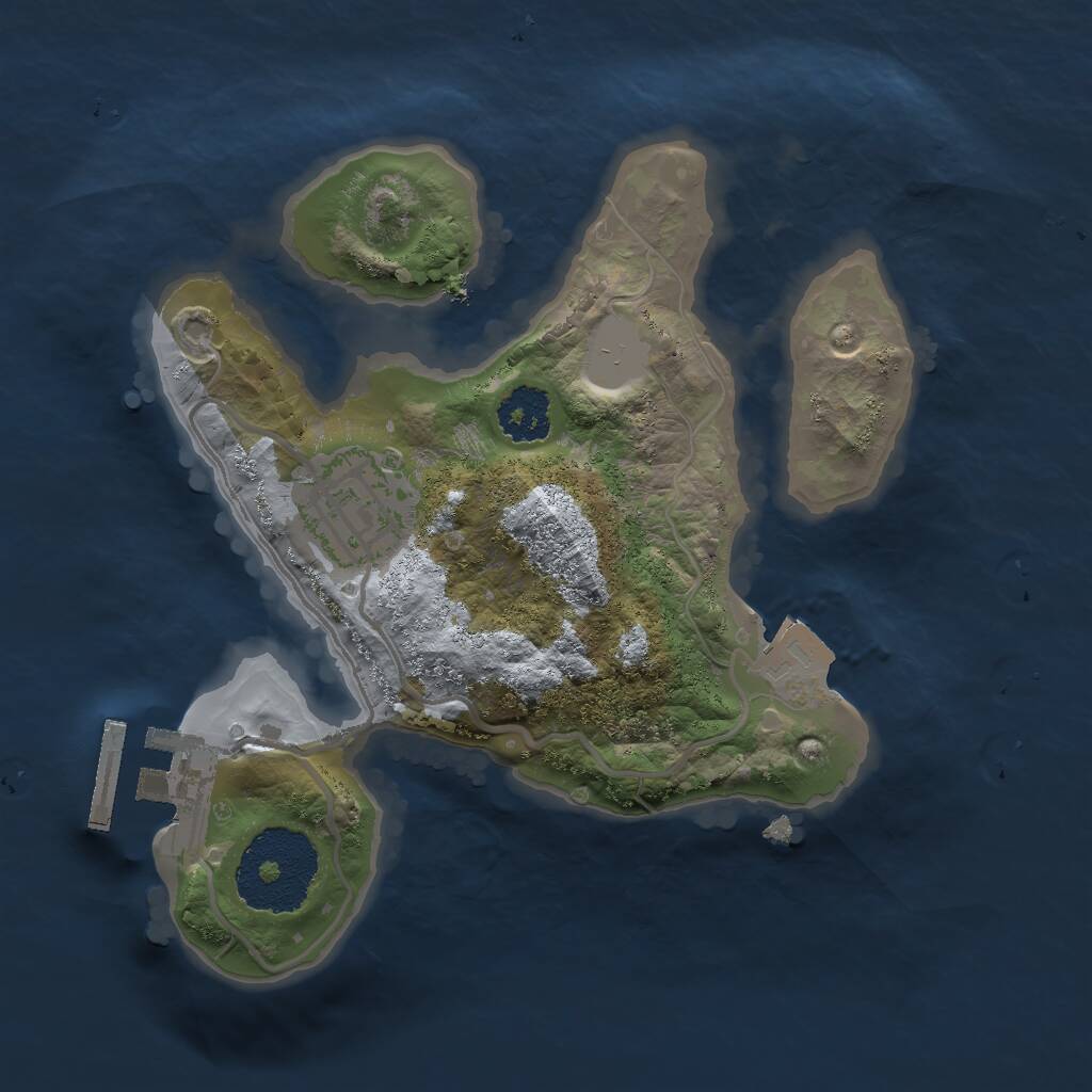 Rust Map: Procedural Map, Size: 2000, Seed: 35413, 3 Monuments