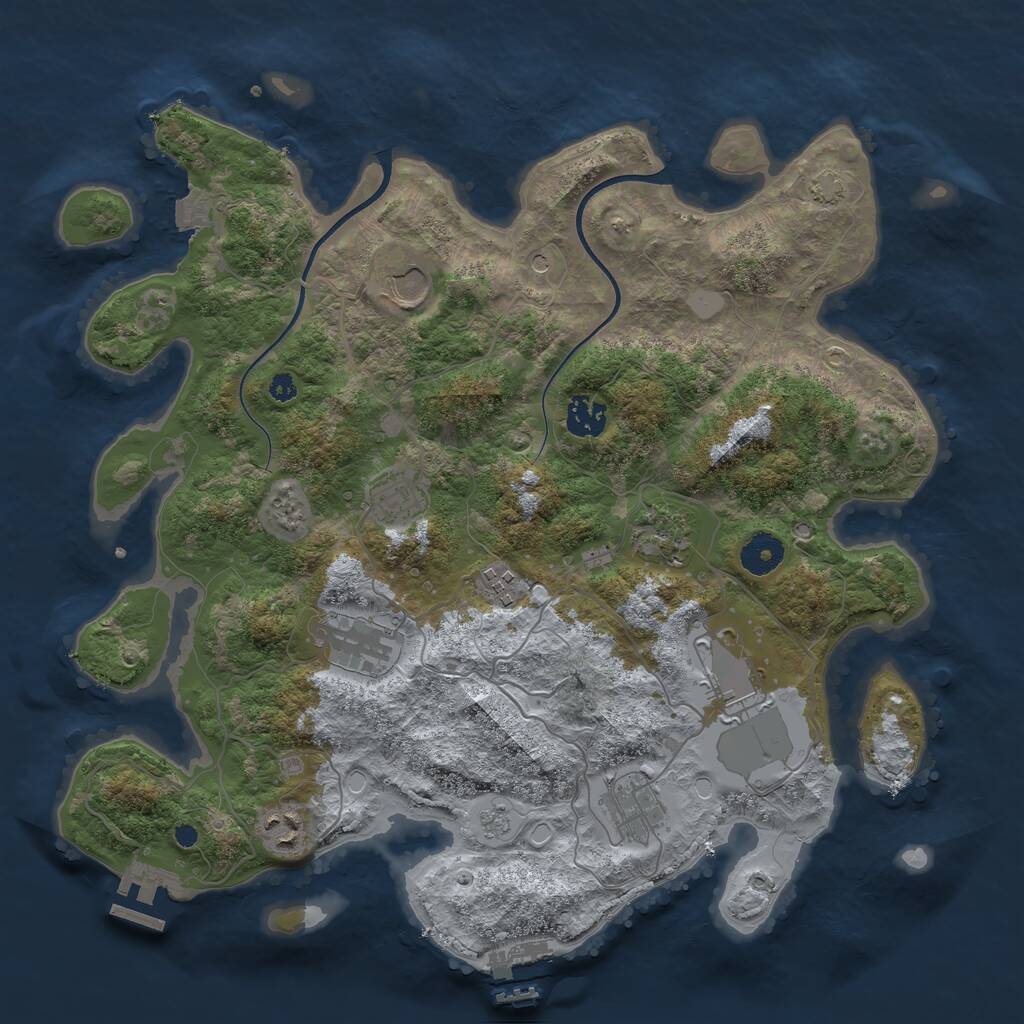 Rust Map: Procedural Map, Size: 3700, Seed: 112261475, 15 Monuments