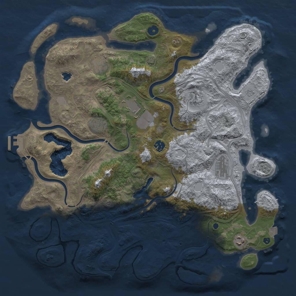 Rust Map: Procedural Map, Size: 4250, Seed: 1064683142, 13 Monuments