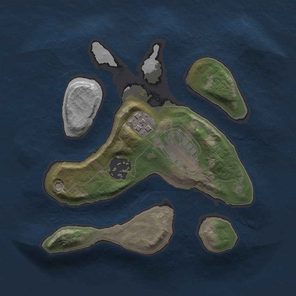 Rust Map: Barren, Size: 2000, Seed: 14567445, 5 Monuments