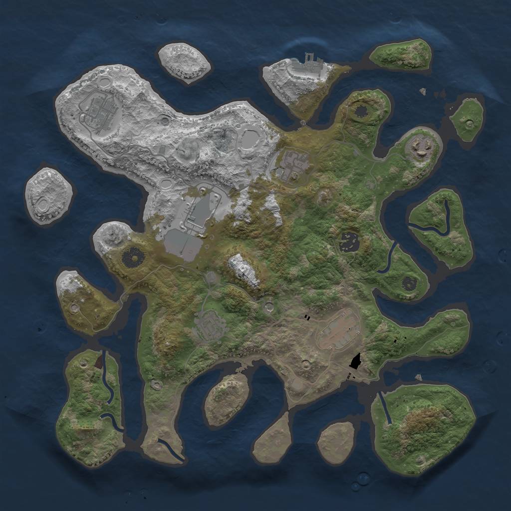 Rust Map: Procedural Map, Size: 3600, Seed: 111097220, 14 Monuments