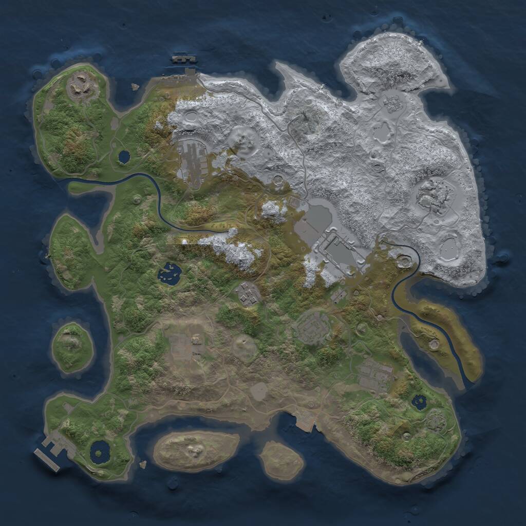 Rust Map: Procedural Map, Size: 3500, Seed: 88937155, 15 Monuments