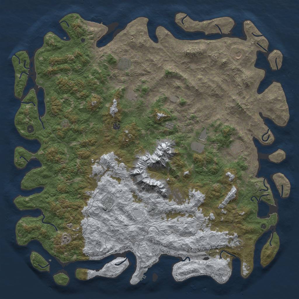 Rust Map: Procedural Map, Size: 6000, Seed: 34573, 20 Monuments