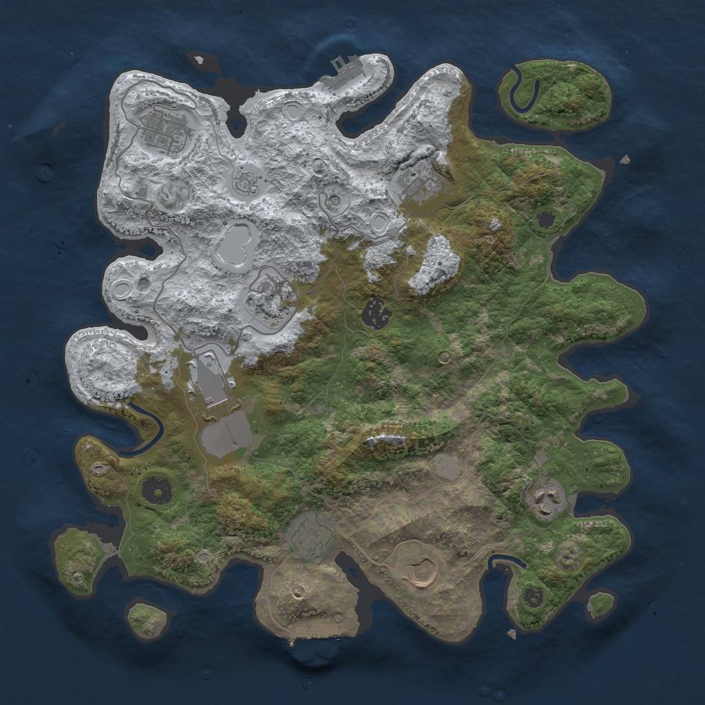 Rust Map: Procedural Map, Size: 3600, Seed: 23201, 17 Monuments