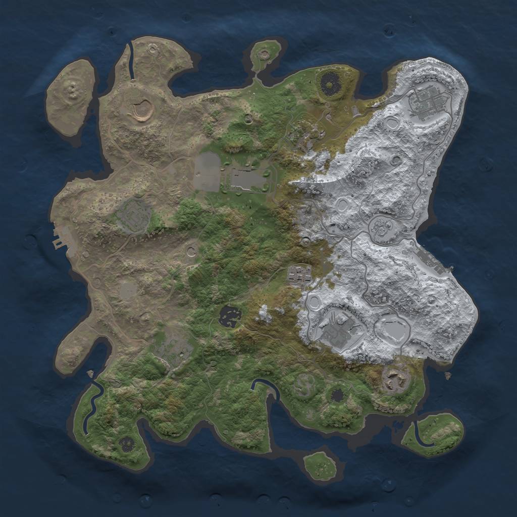 Rust Map: Procedural Map, Size: 3500, Seed: 565110904, 19 Monuments