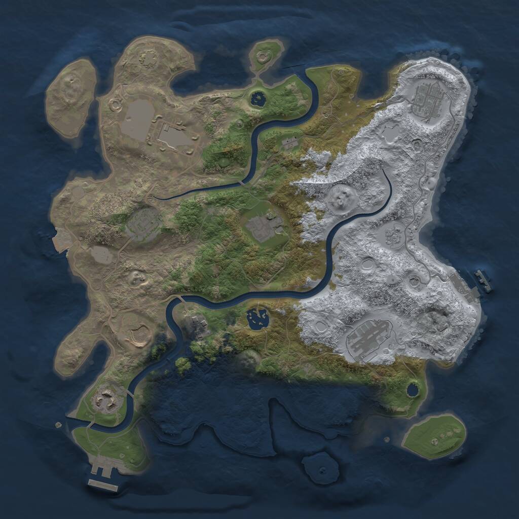Rust Map: Procedural Map, Size: 3500, Seed: 565110904, 15 Monuments