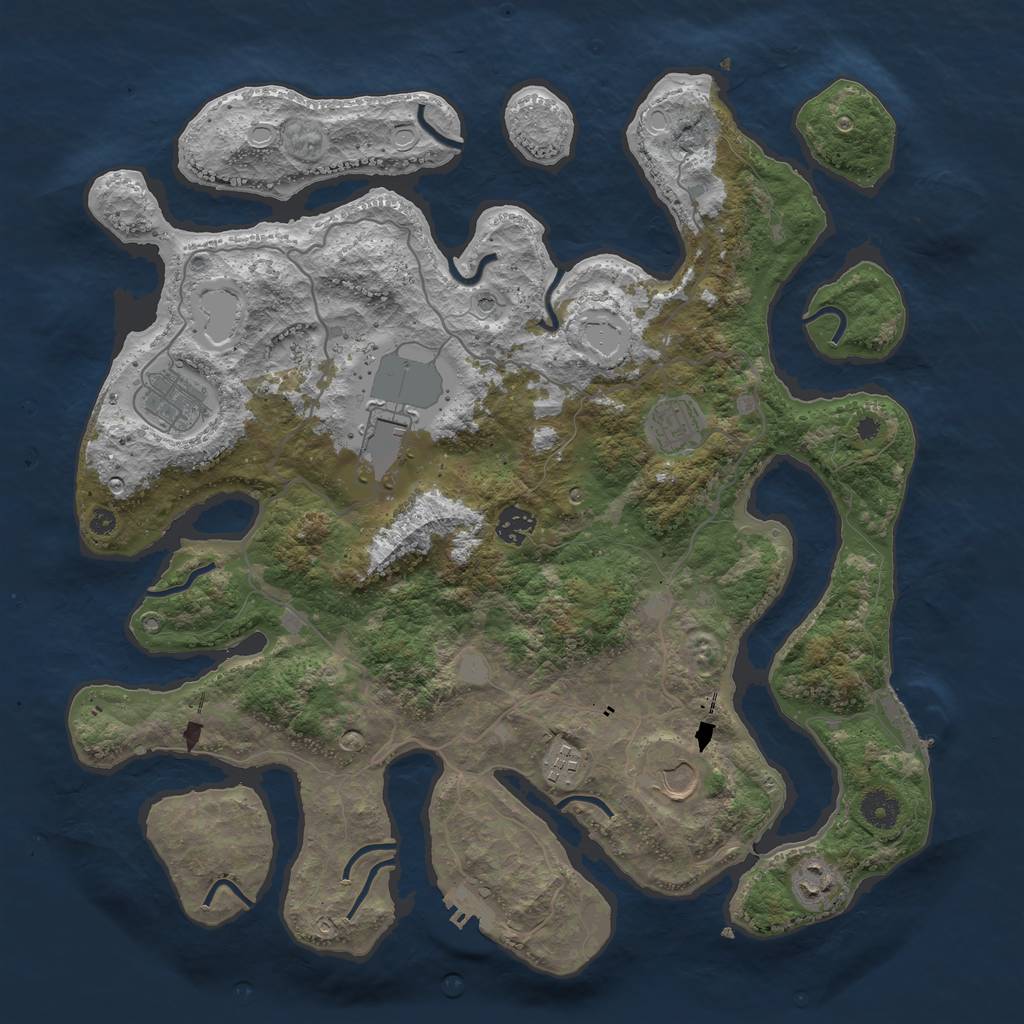 Rust Map: Procedural Map, Size: 4000, Seed: 56124, 15 Monuments