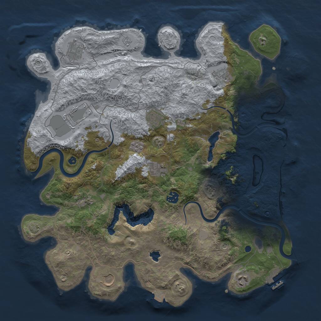 Rust Map: Procedural Map, Size: 4000, Seed: 56124, 16 Monuments