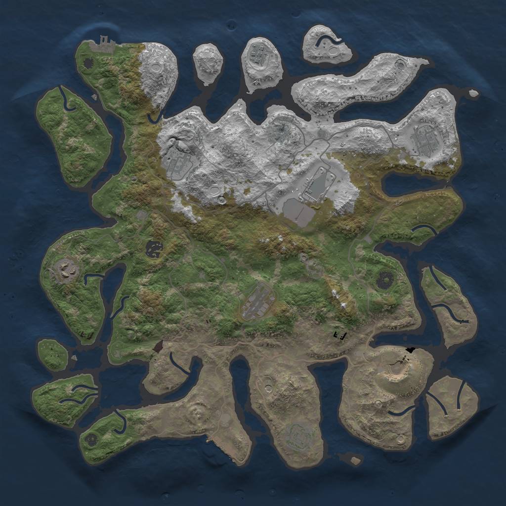 Rust Map: Procedural Map, Size: 4250, Seed: 133, 17 Monuments