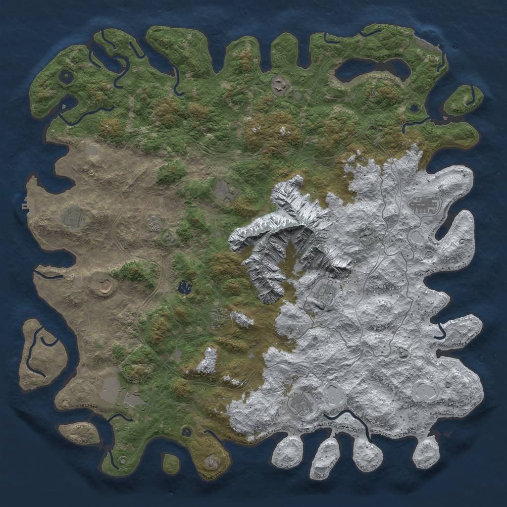 Rust Map: Procedural Map, Size: 5500, Seed: 67684, 20 Monuments