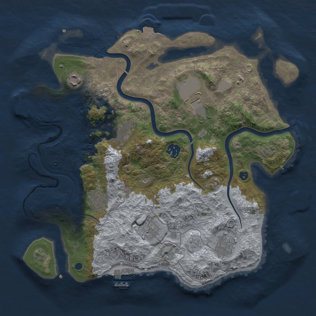Rust Map: Procedural Map, Size: 3500, Seed: 317604192, 14 Monuments